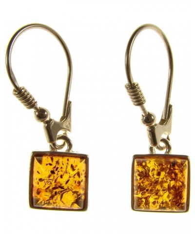 BALTIC AMBER AND STERLING SILVER 925 DESIGNER COGNAC SQUARE EARRINGS JEWELLERY JEWELRY $15.03 Earrings