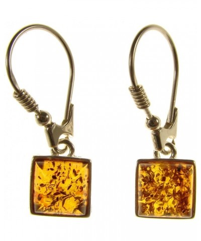 BALTIC AMBER AND STERLING SILVER 925 DESIGNER COGNAC SQUARE EARRINGS JEWELLERY JEWELRY $15.03 Earrings