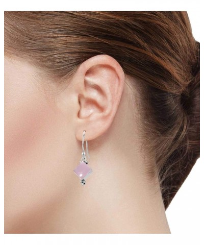 925 Sterling Silver Handmade Drop Dangle Earring for Women Gemstone Costume Silver Jewelry for Gift (98557_E) Rose Quartz $21...