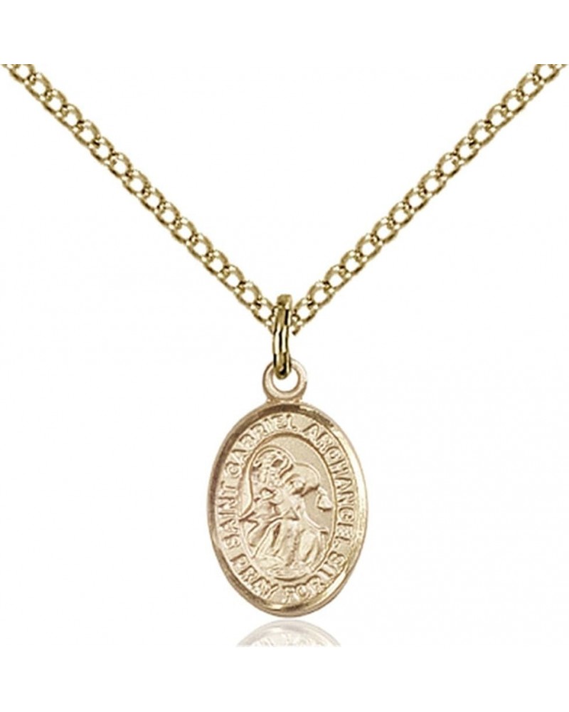 14KT Gold Filled Catholic Patron Saint Petite Charm Medal, 1/2 Inch Saint Gabriel the Archangel $42.50 Pendants