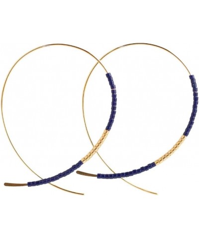 Norah Earrings Collection Glass Beads with Gold Focal Center - Collections Navy $18.29 Earrings