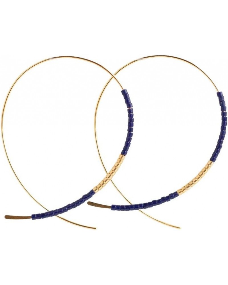 Norah Earrings Collection Glass Beads with Gold Focal Center - Collections Navy $18.29 Earrings