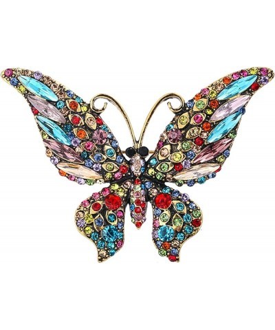 Butterfly Brooches for Women, Vintage Christmas Rhinestone Shiny Crystal Gold Plated Butterfly Brooch Pin Wedding Scarf Brooc...