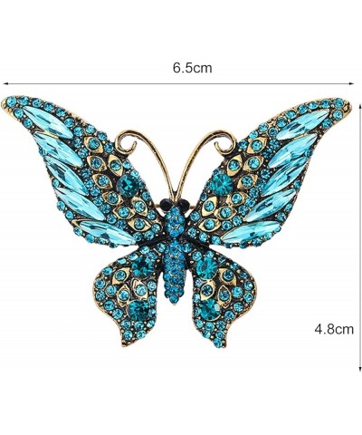 Butterfly Brooches for Women, Vintage Christmas Rhinestone Shiny Crystal Gold Plated Butterfly Brooch Pin Wedding Scarf Brooc...