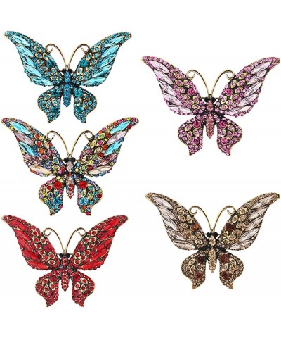 Butterfly Brooches for Women, Vintage Christmas Rhinestone Shiny Crystal Gold Plated Butterfly Brooch Pin Wedding Scarf Brooc...