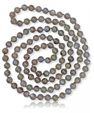 36 Inch 7-8MM Long Polished-Finish Genuine Semi-Precious Stone Endless Infinity Long Beaded Strand Necklace. Labradorite $13....