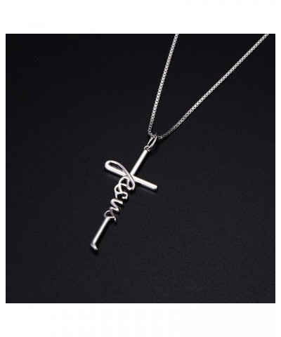 Cross Necklace 925 Sterling Silver Infinity Love of God Heart Cross Pendant Necklace Christian Gift for Women Girls Jesus Cro...