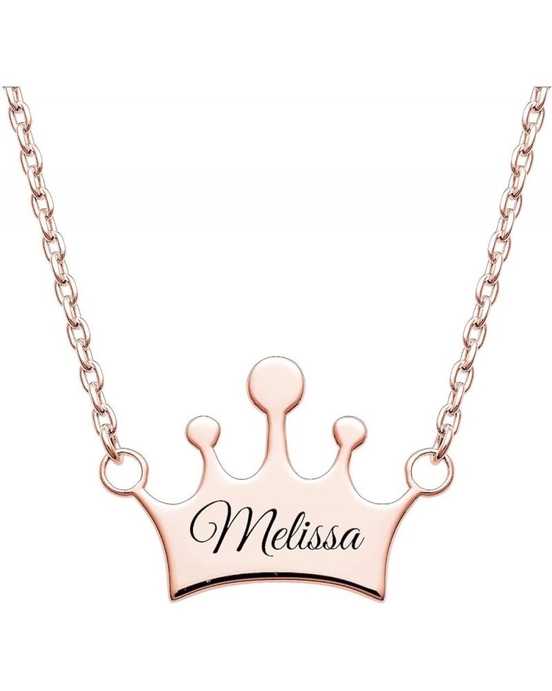 Custom Name Necklace 925 Sterling Silver Personalized Engraved Name Crown Pendant Made Nameplate Dainty Gift for Couples Wome...