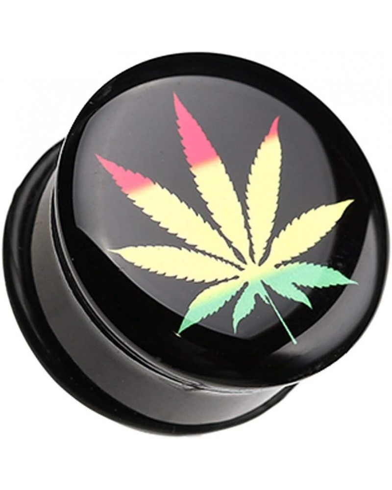 Rasta Cannibis Single Flared Ear Gauge Plug 3/4" (19mm) $10.19 Body Jewelry