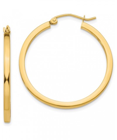 14K Yellow Gold 2mm Square Tube Hoop Earrings (Approximate Measurements 30mm x 35mm) $73.92 Earrings