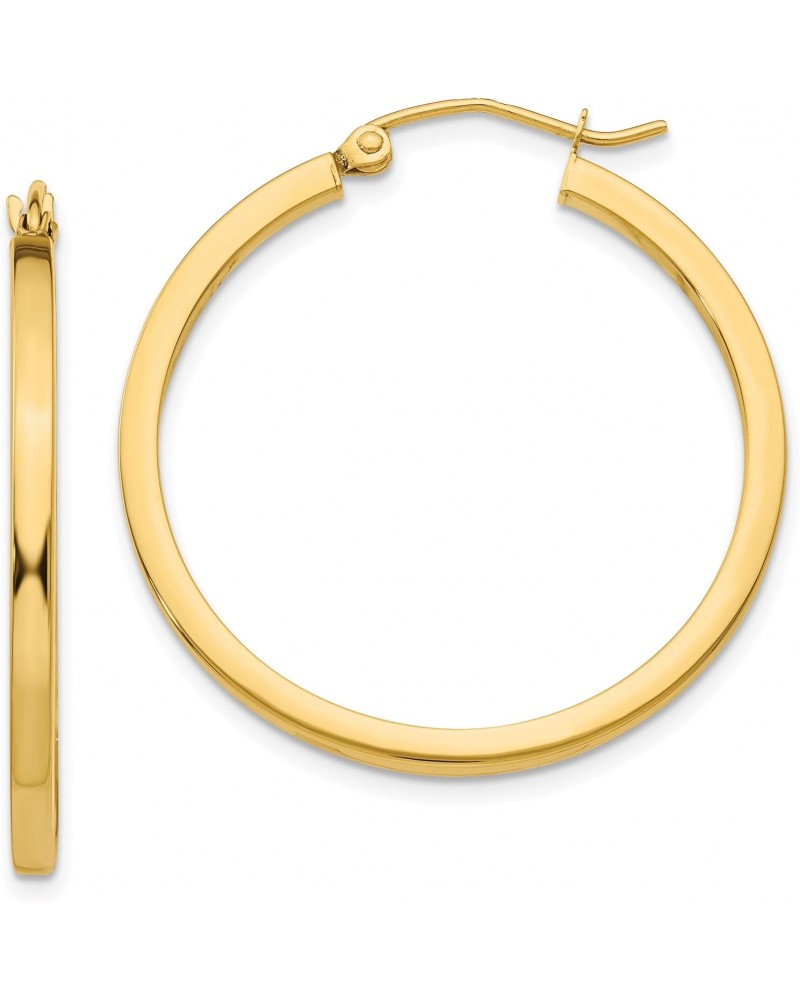 14K Yellow Gold 2mm Square Tube Hoop Earrings (Approximate Measurements 30mm x 35mm) $73.92 Earrings