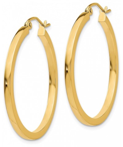 14K Yellow Gold 2mm Square Tube Hoop Earrings (Approximate Measurements 30mm x 35mm) $73.92 Earrings