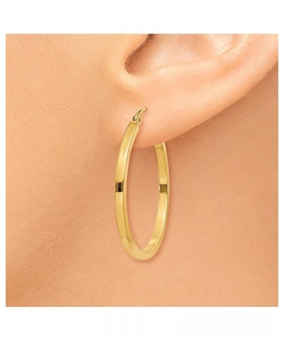 14K Yellow Gold 2mm Square Tube Hoop Earrings (Approximate Measurements 30mm x 35mm) $73.92 Earrings