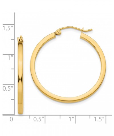 14K Yellow Gold 2mm Square Tube Hoop Earrings (Approximate Measurements 30mm x 35mm) $73.92 Earrings