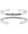 'Just Breathe and Keep F-ing Going'' Mantra Sayings Quotes Cuff Bracelet for Women & Teens, Stay Strong, Strength Encourageme...