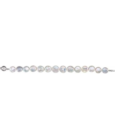 7.75" Freshwater White Cultured Coin Pearl Bracelet in Sterling Silver $20.56 Bracelets