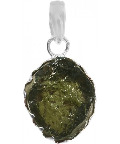 925 Sterling silver Natural Rough Moldavite Gemstone Pendant for women || Raw Gemstone Sterling Silver Pendant Design 5 $15.9...