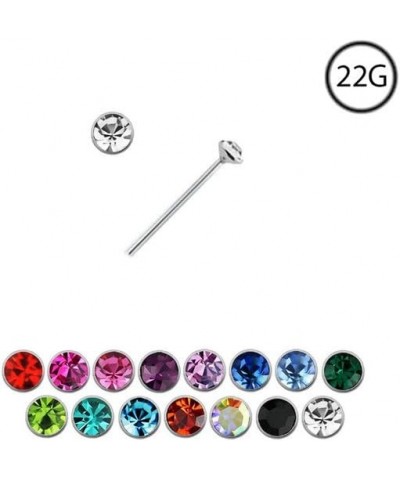 925 Sterling Silver Straight Nose Stud Ring Choose Your Color Tiny Micro 1mm 22G Aqua $8.99 Body Jewelry