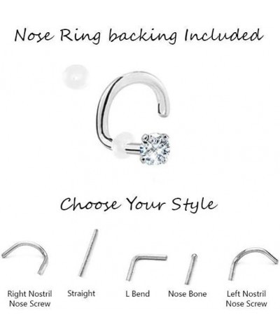 925 Sterling Silver Straight Nose Stud Ring Choose Your Color Tiny Micro 1mm 22G Aqua $8.99 Body Jewelry