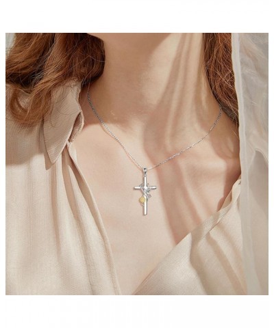 Mother's Day Gifts for Mom Necklace Cross Jewelry Gifts for Mother Daughter Grandma 925 Sterling Silver Cross Pendant Necklac...