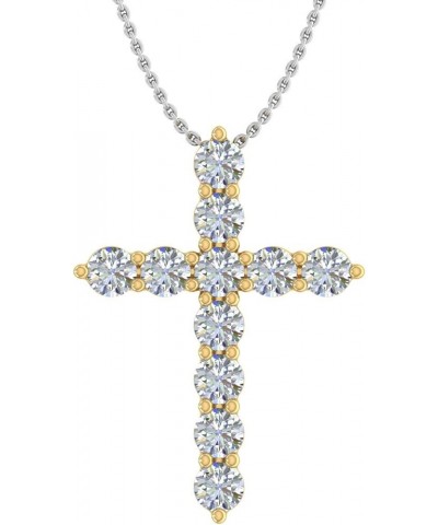 1/2 to 1 Carat Diamond Cross Pendant Necklace in 14K Gold (With Silver Chain) - IGI Certified Yellow Gold 0.75 carats $178.50...