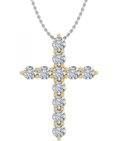 1/2 to 1 Carat Diamond Cross Pendant Necklace in 14K Gold (With Silver Chain) - IGI Certified Yellow Gold 0.75 carats $178.50...