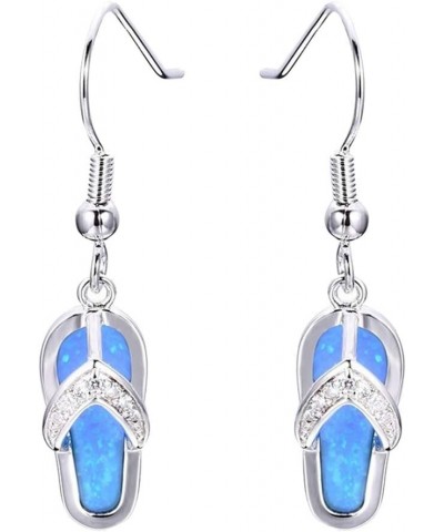 Earrings Summer Beach Women Rhinestone Flip Flops Pendant Hook Earrings Jewelry Gift (Blue) $5.99 Earrings