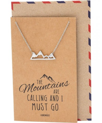 Mountain Pendant Necklace for Men and Women, Adventure and Outdoor Lovers, Mountains Jewelry Gift with Greeting Card $20.96 N...