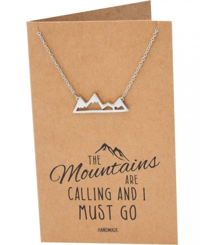 Mountain Pendant Necklace for Men and Women, Adventure and Outdoor Lovers, Mountains Jewelry Gift with Greeting Card $20.96 N...