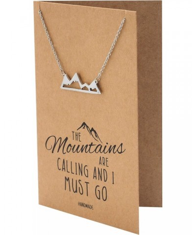 Mountain Pendant Necklace for Men and Women, Adventure and Outdoor Lovers, Mountains Jewelry Gift with Greeting Card $20.96 N...