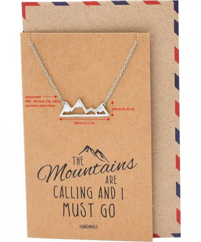 Mountain Pendant Necklace for Men and Women, Adventure and Outdoor Lovers, Mountains Jewelry Gift with Greeting Card $20.96 N...