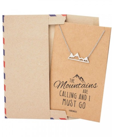 Mountain Pendant Necklace for Men and Women, Adventure and Outdoor Lovers, Mountains Jewelry Gift with Greeting Card $20.96 N...