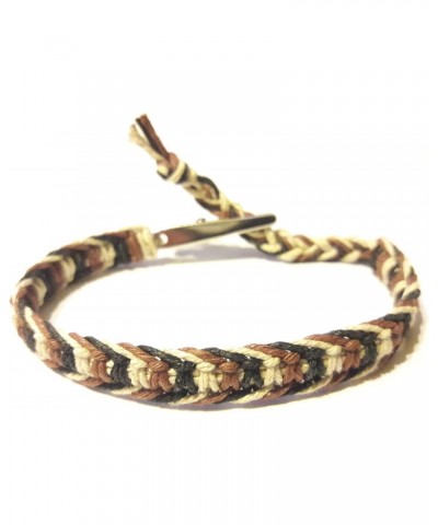 Adjustable Alligator Clip Natural Brown and Black Hemp Bracelet - Handmade $7.94 Bracelets