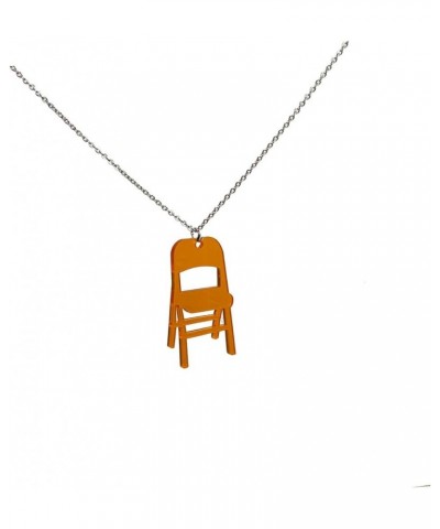 Folding Chair Necklace From Alabama Brawl Battle Of Montgomery Funny Fashion Classic Chair Jewelry for Women Girls orange $6....