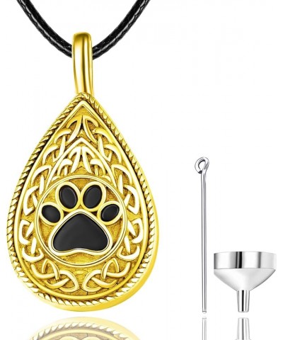 Pet Cremation Jewelry Urn Necklace for Ashes for Dog/Cat/Pets Sterling Silver Paw Print Locket Memorial Pendant Unisex Keepsa...