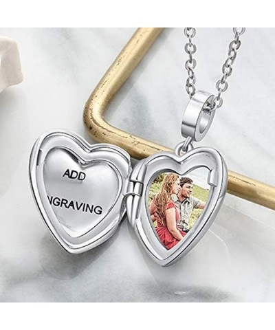 Personalised Locket Necklace for Women Customised Locket Necklace Photo Charm Heart Lockets Engraved Name Necklace Picture Me...