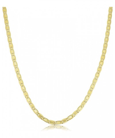 14k Yellow Gold Filled Solid Flat Oval Link Chain Necklace For Men And Women (2.2mm 3.5mm 4.4mm - sizes from 16 to 30 inches ...