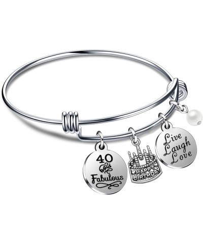 Birthday Gifts for Her Bangle Bracelets Live Laugh Love for 10th to 70th 40th Birthday $7.79 Bracelets