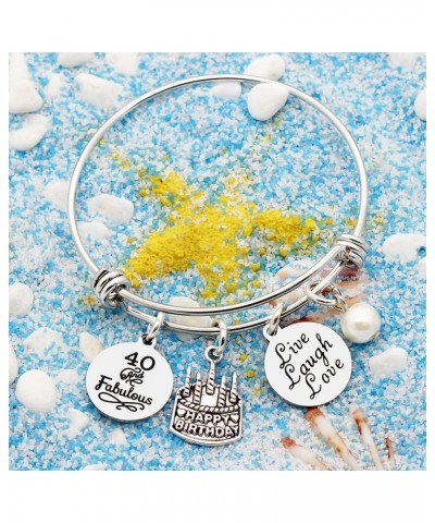 Birthday Gifts for Her Bangle Bracelets Live Laugh Love for 10th to 70th 40th Birthday $7.79 Bracelets