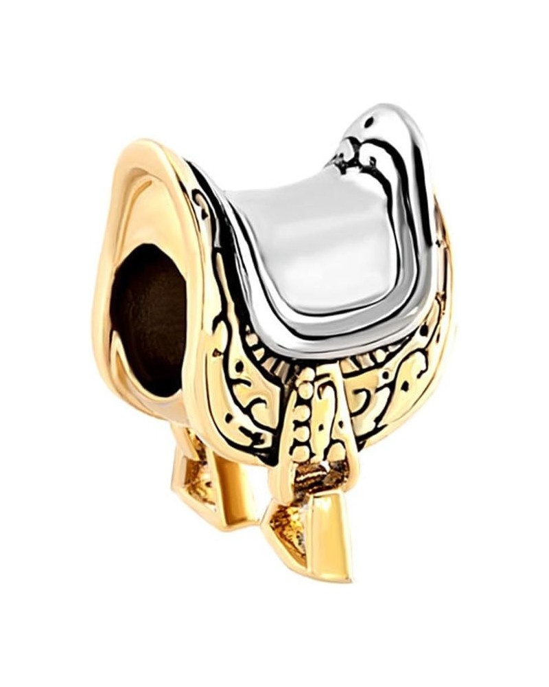 LovelyCharms Horseshoe Equestrian Saddle Charm Beads For Bracelets $9.89 Bracelets