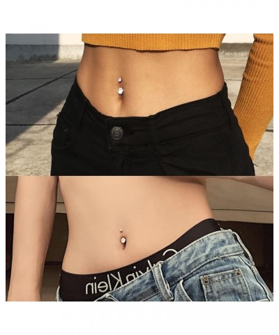 14g Belly Button Rings Surgical Steel CZ Petite Navel Ring for Women Girls Body Piercing Jewelry Petite select Barbell Len 6m...