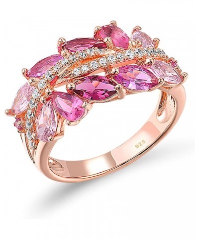 925 Sterling Silver Simulated Diamond Engagement Wedding Rings Pink $15.05 Rings