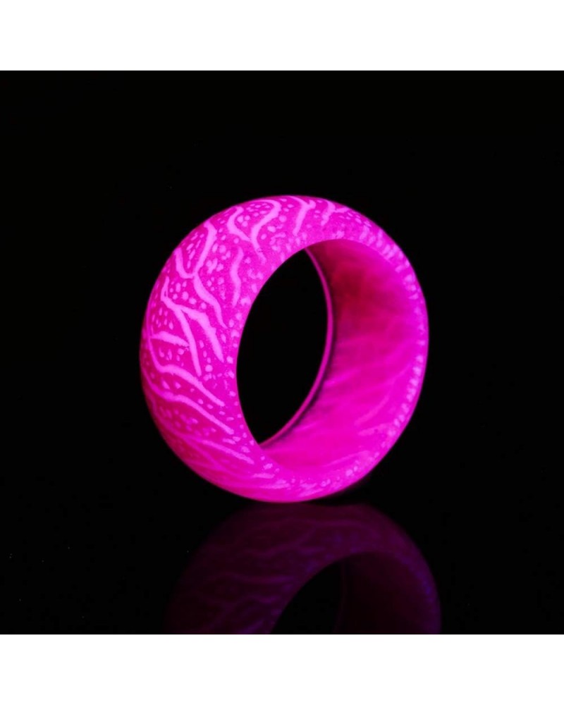 Luminous Glow Ring Glowing in The Dark Jewelry Women Men Fluorescent Rings Resin Finger Ring Band Rings Decoration(7,Pink) Pi...