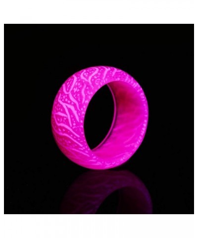 Luminous Glow Ring Glowing in The Dark Jewelry Women Men Fluorescent Rings Resin Finger Ring Band Rings Decoration(7,Pink) Pi...