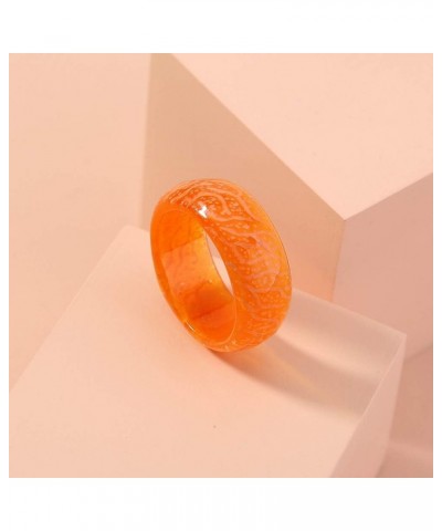 Luminous Glow Ring Glowing in The Dark Jewelry Women Men Fluorescent Rings Resin Finger Ring Band Rings Decoration(7,Pink) Pi...