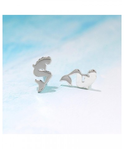 Jewelry Sterling Silver Mermaid Stud Earrings $15.07 Earrings