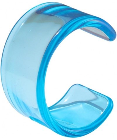 Acrylic Colorful Resin Geometric Simple Open Bracelet Transparent Wide Cuff Bangle (38MM)blue $7.13 Bracelets