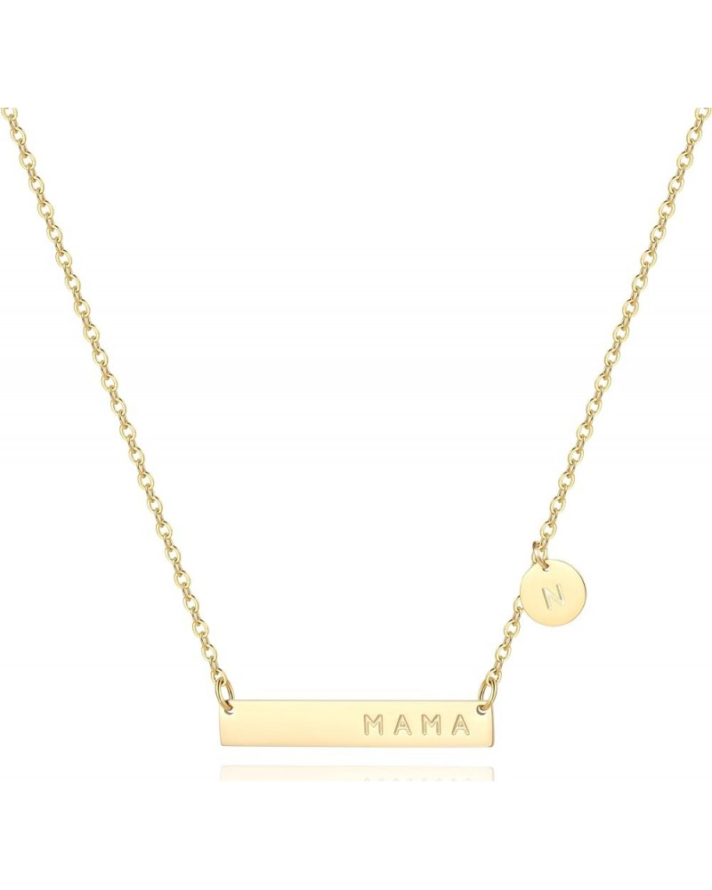 MAMA Bar Necklace,Initial Necklace,mama necklaces for women,18K Gold Plated Mama Necklace,Mothers Day Gifts N $8.24 Necklaces