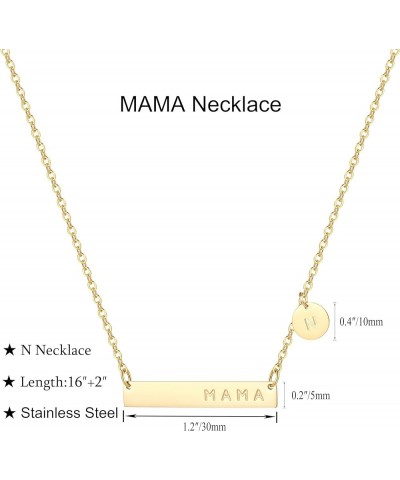 MAMA Bar Necklace,Initial Necklace,mama necklaces for women,18K Gold Plated Mama Necklace,Mothers Day Gifts N $8.24 Necklaces