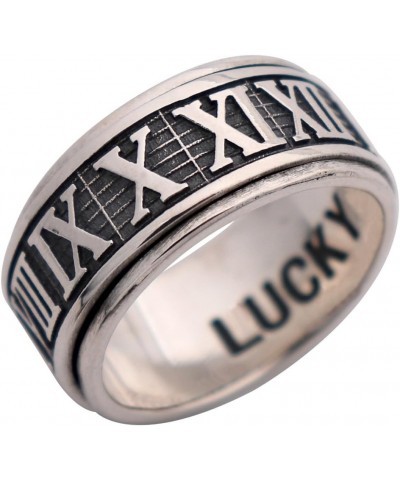 Retro Roman Numerals Ring 925 Sterling Silver Spinner Fidget Ring Band for Men Women Size 6.5-10.5 $16.95 Others